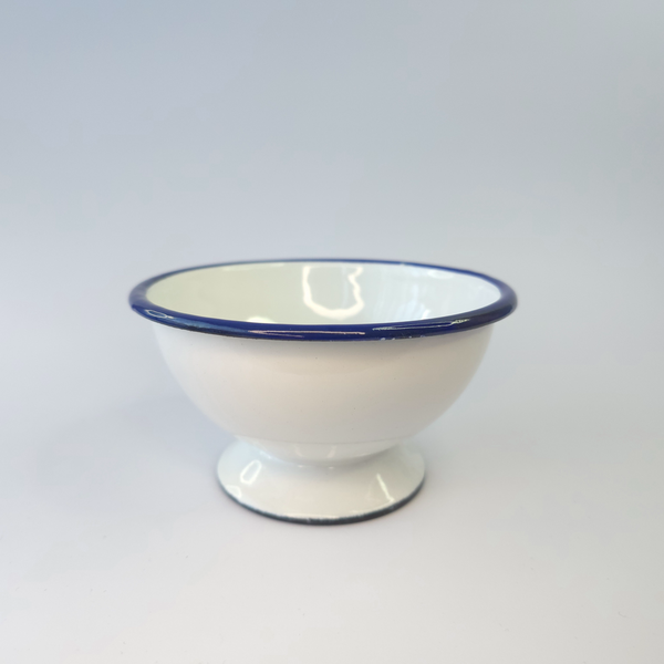 Bowl con pie enlozado Filo azul