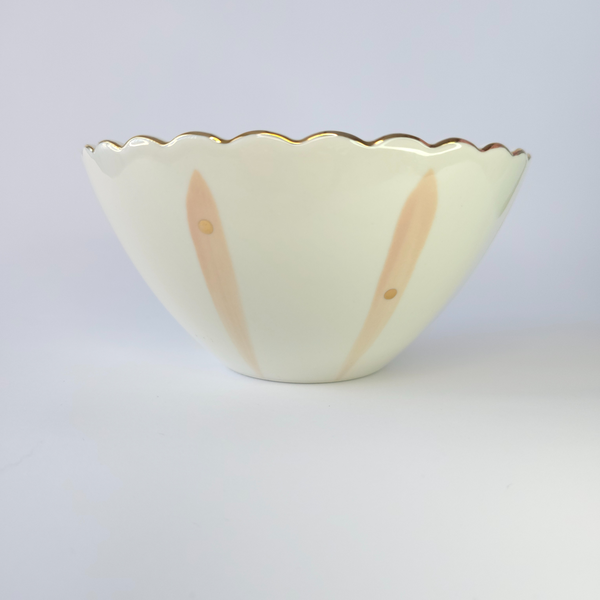 Bowl Cerámica Toque Dorado Rosa