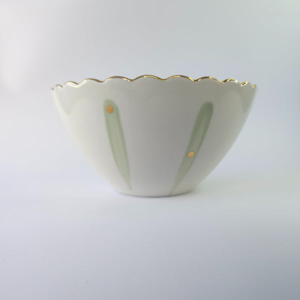 Bowl Ceramica Toque Dorado Verde